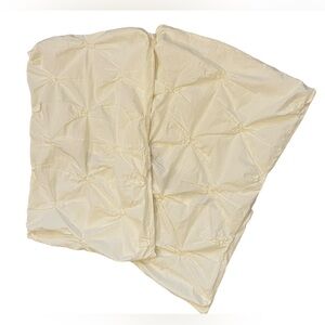 2 West Elm Green 100%Organic Cotton StandardPillow Shams Ivory PintuckPinchPleat